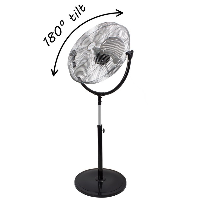 ElectrIQ 20" High Velocity Pedestal Fan With Adjustable Stand - Chrome