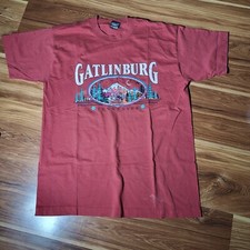 Fuel Your Fun: Fitness and Recreation at Hampton Inn Gatlinburg 8 VTG Fruit Of The Loom L Red Tshirt Single Stitch Gatlinburg TN Smoky Mountains