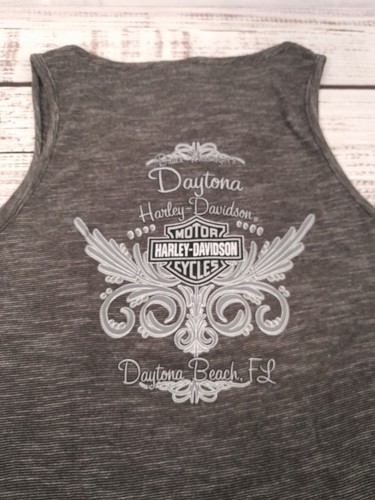Harley Davidson Top Damen M Tank schwarz meliert Daytona Beach Tribal Biker - Bild 6 von 10
