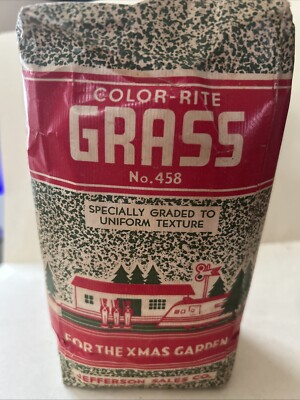 Vintage 1940 s #458 Color-rite Grass for Christmas Gardens By Jefferson Sales Co