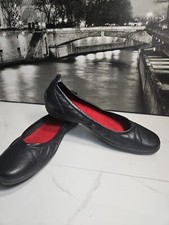 Naturalizer Black Leather Streachable Flatfoam Slip-On Shoes 9.5