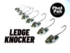5ct Ledge Knocker Swimbait Jig Head 3D Eyes VMC Mustad Black Nickle Fishing Lure