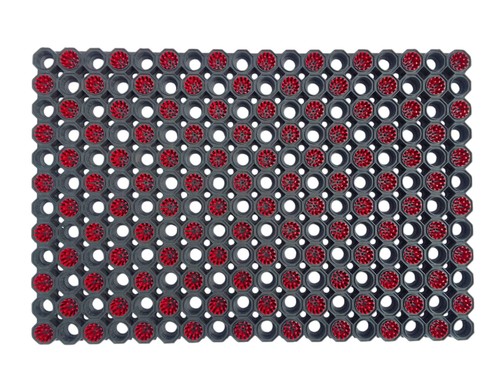 Gummi-Fußmatte Super Strong mit 108 Bürsten 75 x 50 cm rot Fußabtreter Matte - Bild 3 von 5