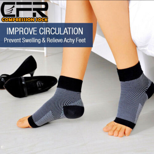 Anti-Fatigue Compression Sock Foot Ankle Support Sleeves Circulation Relief Pain - Picture 8 of 14