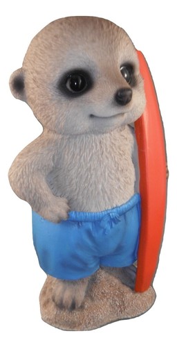 Money Box Statue Ornament Figurine Home Decor - Surfer Meerkat - Bild 2 von 6
