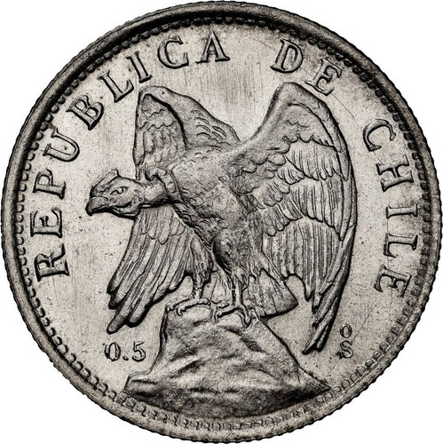 CHILE Santiago Silver 1 Peso 1927 Thin 1 NGC MS 67 Finest Known in NGC Census - Picture 1 of 5