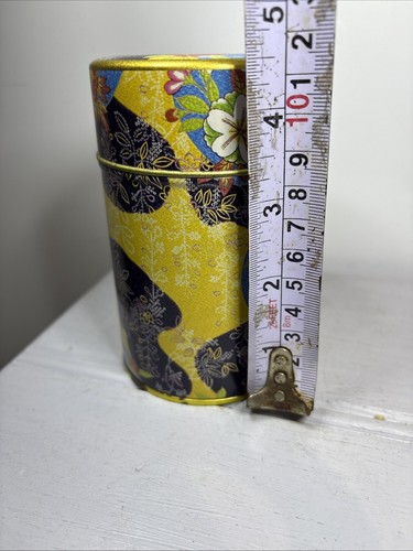 Japanese Flowers EMPTY Collectible Tin Storage Container Display Decor - Picture 10 of 11