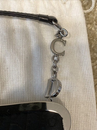 Christian Dior Black Trotter Mini Saddle bag Chainlink Charm Shoulder Bag Clutch - Picture 6 of 12