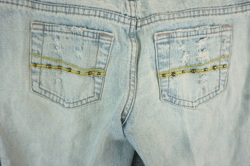 Tyte Jeans Womens Juniors Size 1 Light Wash Low Rise Wide Leg Distressed - Picture 6 of 24