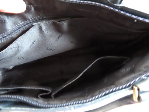 Valenti Navy blue genuine leather small horizontal tote bag VGC handbag Vintage - Picture 6 of 8