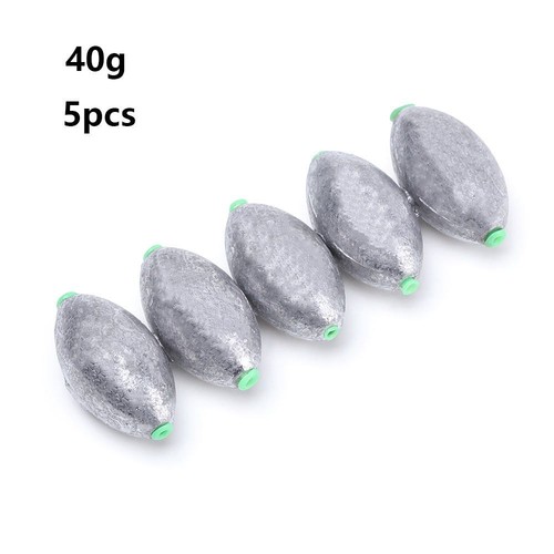 Weights Fishing Lead Fall with Plastic Plug Hook Connector Olive Shaped Sinker - Picture 15 of 22