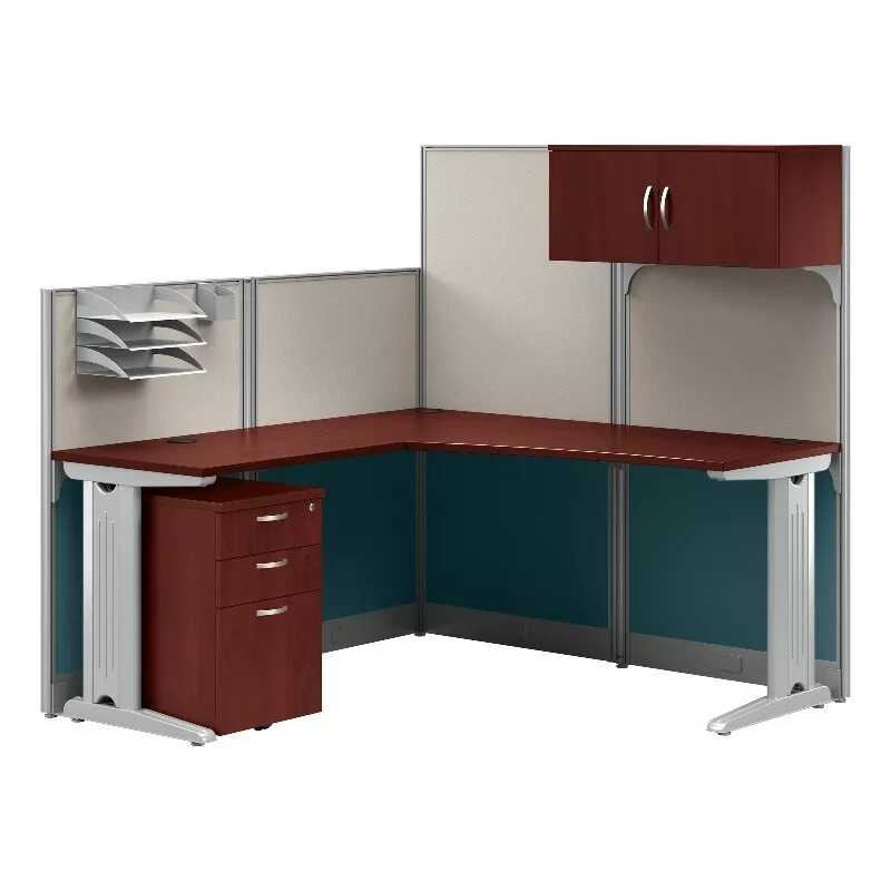 Corner outlet cubicle desk