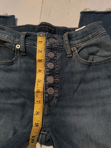 Lucky Brand 4/27 High Rise Skinny Button Fly Distressed Faded Ankle Jeans - Picture 4 of 12