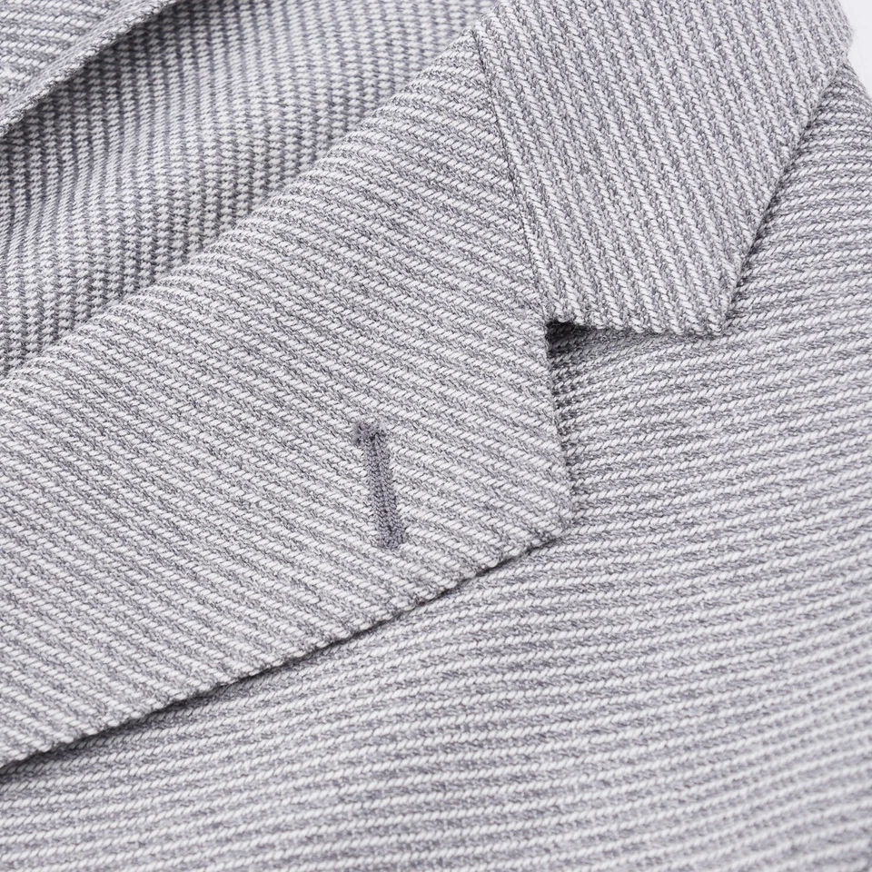 Abrigo deportivo Luigi Borrelli extra delgado gris claro tejido suave de lana 44R (UE 54) NUEVO CON ETIQUETAS Foto 4 de 4