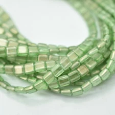 25 Beads - 6mm Tile, 2-Hole - Halo Verona - Czech Glass