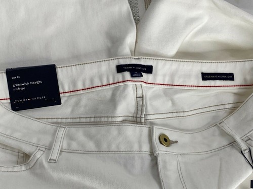 Pantalones de mezclilla para mujer talla 14 Capri blancos de Tommy Hilfiger Greenwich estilo recto - Imagen 8 de 12