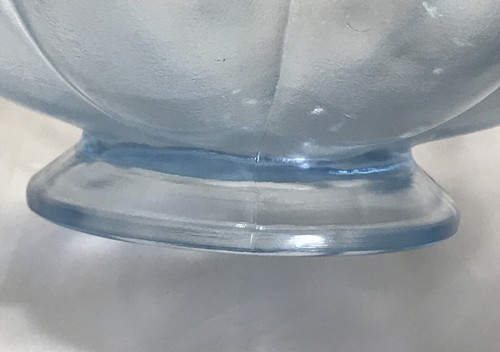 Fenton Blue Iridescent Rose Bowl Stretched Glass 75th Anniversary  - Picture 5 of 5