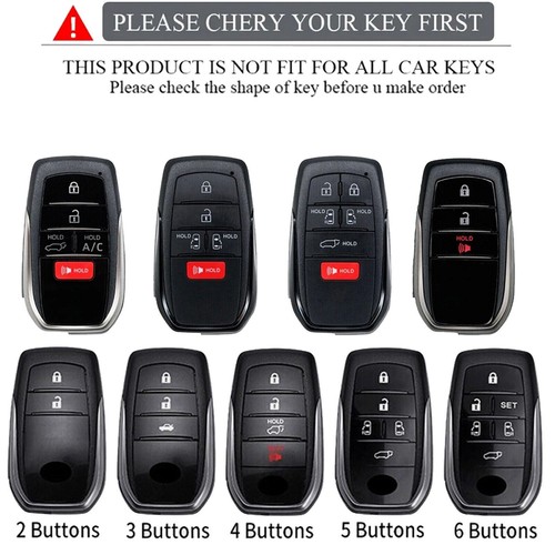 Zinc Alloy Leather Remote Key Fob Cover Case For Toyota Tundra Corolla Fortuner - Picture 2 of 20