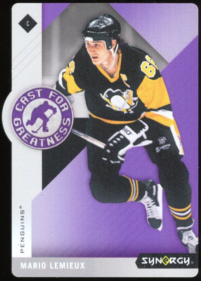 2023 UPPER DECK SYNERGY CAST FOR GREATNESS PURPLE #CG27 MARIO LEMIEUX SP