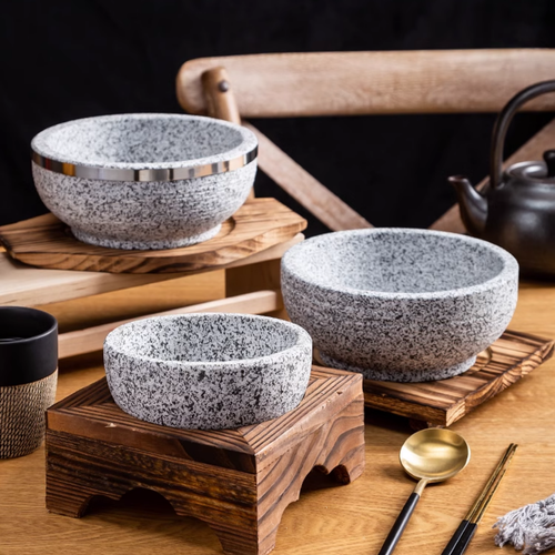 Korean Natural Stone Bowl Bibimbap 12cm - Picture 3 of 10