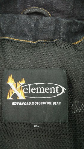 Black Vest Jean Jacket Denim Xelement Armor Padded Motorcycle Size XL - Picture 9 of 9