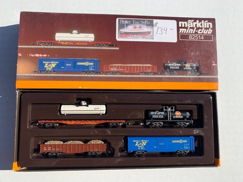 Vintage Marklin Z Scale MINI-CLUB 82514 American Freight 4 Car Set Railroad - Picture 3 of 4