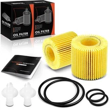 2pcs Engine Oil Filter for Toyota Corolla Lexus CT200h Pontiac Vibe 10K Miles