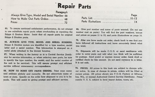 Briggs And Stratton Model Y Engine Operating Repair Manual Service Owners Bs - Picture 4 of 5