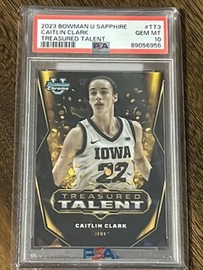 2023 Bowman U Chrome Sapphire TREASURED TALENT Caitlin Clark  Iowa PSA 10