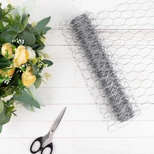 16 feet x 12 in Silver Hexagonal Galvanized Metal CRAFT WIRE Mesh Party Events