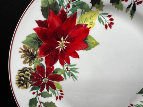 Plato de ensalada Grace Teaware de pascua a cuadros 8" - Juego de 4 - Imagen 4 de 5