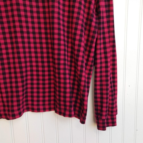 VTG 90s Pink Buffalo Plaid Turtleneck Size XL Puff Sleeve Cropped High Sierra - Picture 5 of 8