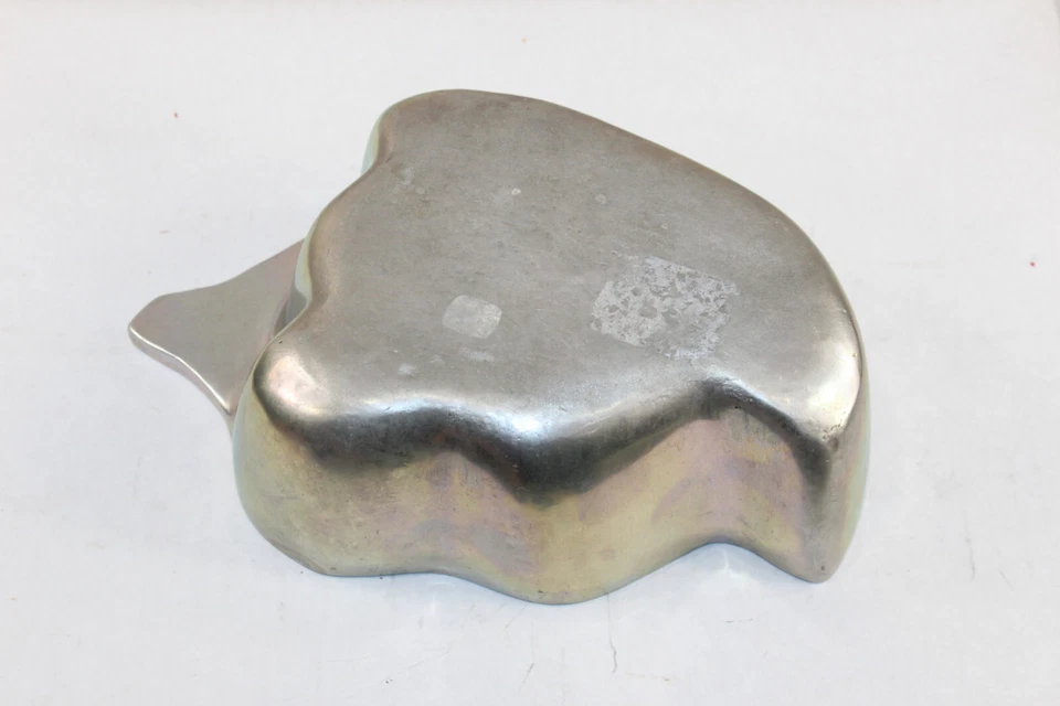 Cuenco de inmersión de aluminio en forma de pimienta de metal artesanal vintage pesado 7,5" x 4,75" x 2" Foto 3 de 4