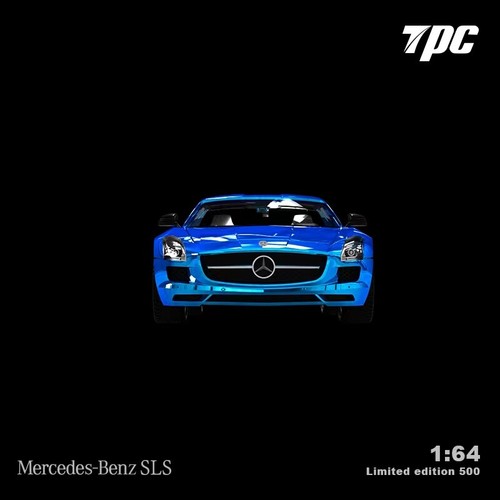 TPC 1:64 Model Car Benz SLS Alloy Die-cast Vehicle -Electroplating Blue - Picture 5 of 6