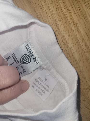 Vintage 1995 Warner Bros Studio T-Shirt Kids Size Med 100% Cotton Single Stitch - Picture 4 of 8