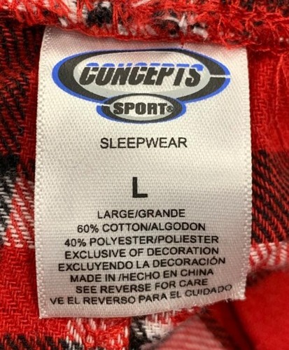 Concept Sport Sleepwear Men s Chicago Bulls Plaid Flannel Pajama, Red, Large - Picture 6 of 8