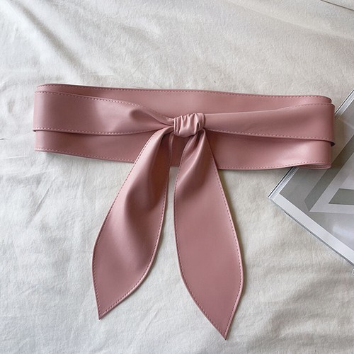 Women Adjustable Faux Leather Waist Belt Lace Up Tied Knot Waist Strap - Picture 13 of 31