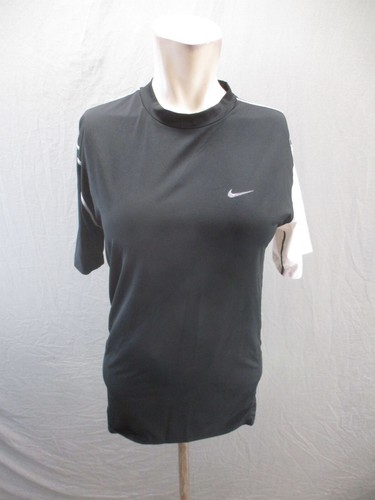 NIKE TEAM Size XL Boys Black Crew Neck Short Sleeve Fitted Athletic T-Shirt 191