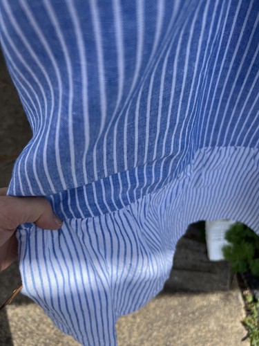 NWT Talbots Pretty Blue White Stripe Linen Square Neck Lined Midi Dress 16W - Picture 5 of 8
