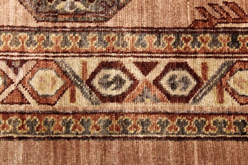 _HANDMADE_ORIENTAL_RUG 10 Ft. RUNNER VEGGIE dye Camel Salmon green *WOOL-RUG*** - Picture 8 of 11