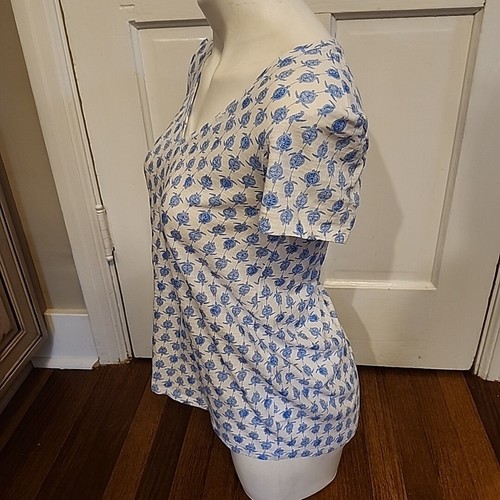 XS Lilly Pulitzer Sea Turtle Print T-Shirt New Slub Knit Blue - Picture 5 of 11
