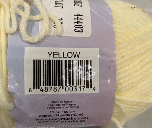 Mary Maxim Baby’s Best Yarn “Yellow” | 2 Fine DK/Sport Weight Baby Yarn for Knit - Picture 3 of 6