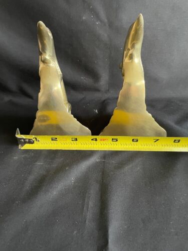 Massive Messing Delfin Buchstützen jeweils 7” Höhe x 5” Breite x 4” Tiefe - Bild 7 von 8
