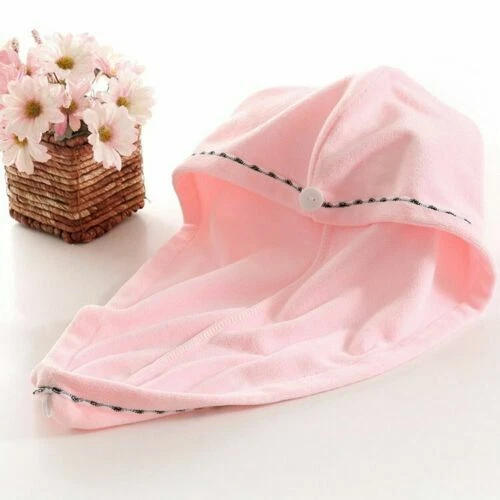 8PCS Rapid Fast Drying Hair Absorbent Towel Turban Wrap Soft Shower Bath Cap Hat - Image 2 of 4