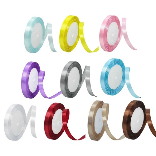 10Pcs 22meter/Roll 10mm Silk Satin Ribbons for Crafts Bow Handmade DIY Gift Wrap - Picture 15 of 16