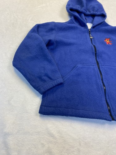 Vintage Grateful Dead Kids 6-8 Fleece Full Zip Blue Sweater Made In USA Burnhole - Picture 2 of 10