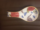 Butterfly & Hydrangea Flowered Spoon Rest 4.75" X 10" New No Tag Or Box