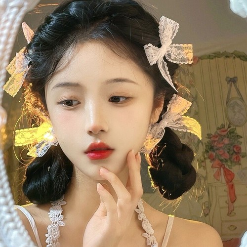 Diadema Lolita Volantes Moño Encaje Prendas para la cabeza Princesa Gótica Dulce Accesorio para el cabello` - Imagen 8 de 22