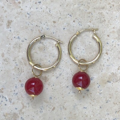 14 Karat Solid Gold Charm America Gold Small Basketball and Hoop Charm