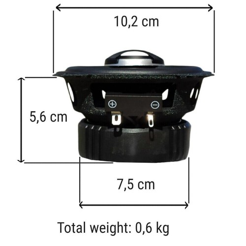 ALTOPARLANTI PHONOCAR EVOLUTION 02610 a 2 vie 4" diametro portiere sportelli - Foto 6 di 10